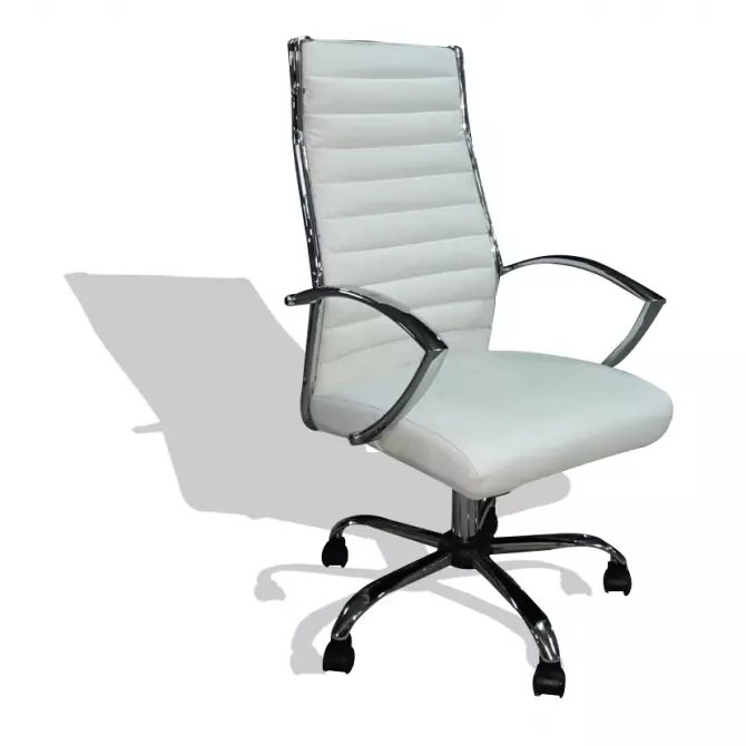 SILLA DIRECTOR ECO CUERO BLANCO 90881B
