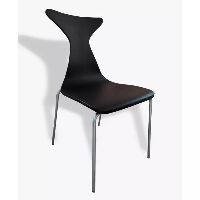 SILLA 4 PATAS NEGRA MADERA