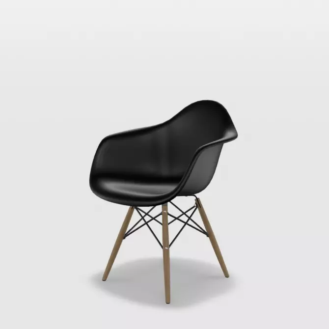 SILLA EAMES CON BRAZO NEGRO