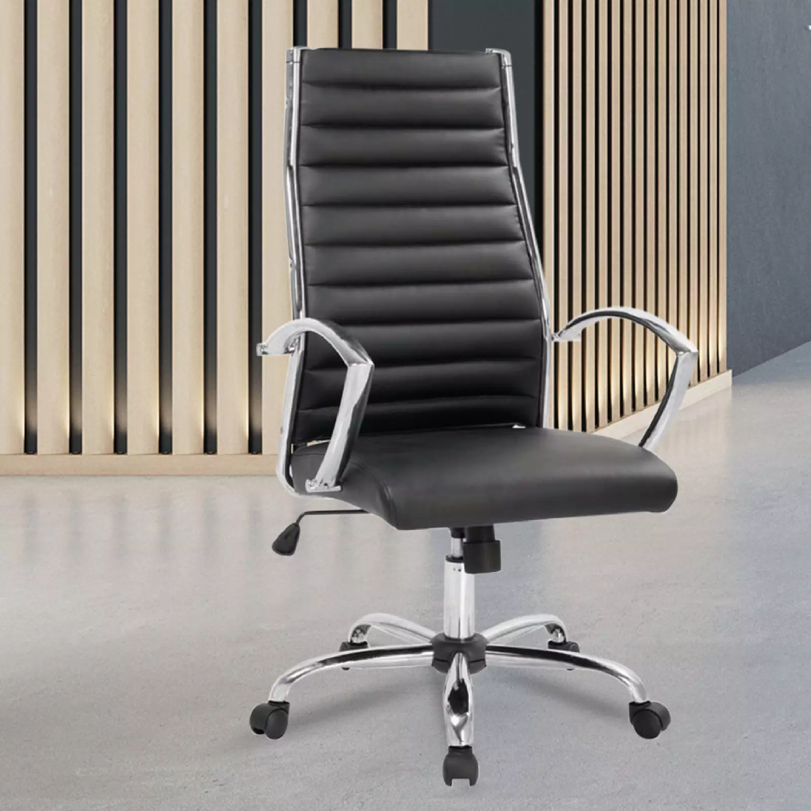 SILLA DIRECTOR NEGRA PATAS CROM90881N