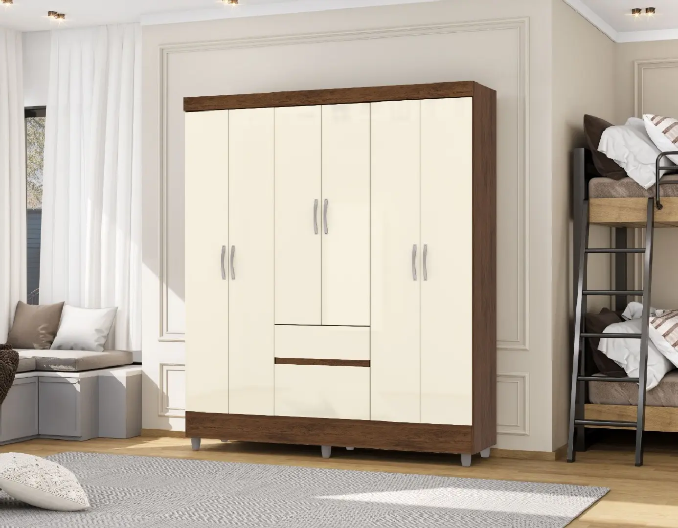 ROPERO IDEAL PLUS 6P IMBUIA CHAMPAGNE